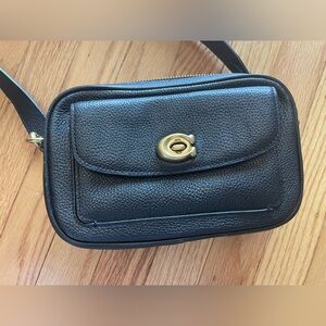 Coach Camera Bag - Black Leather